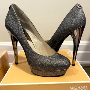 Michael Kor Gun Metal Sparkle High Heels